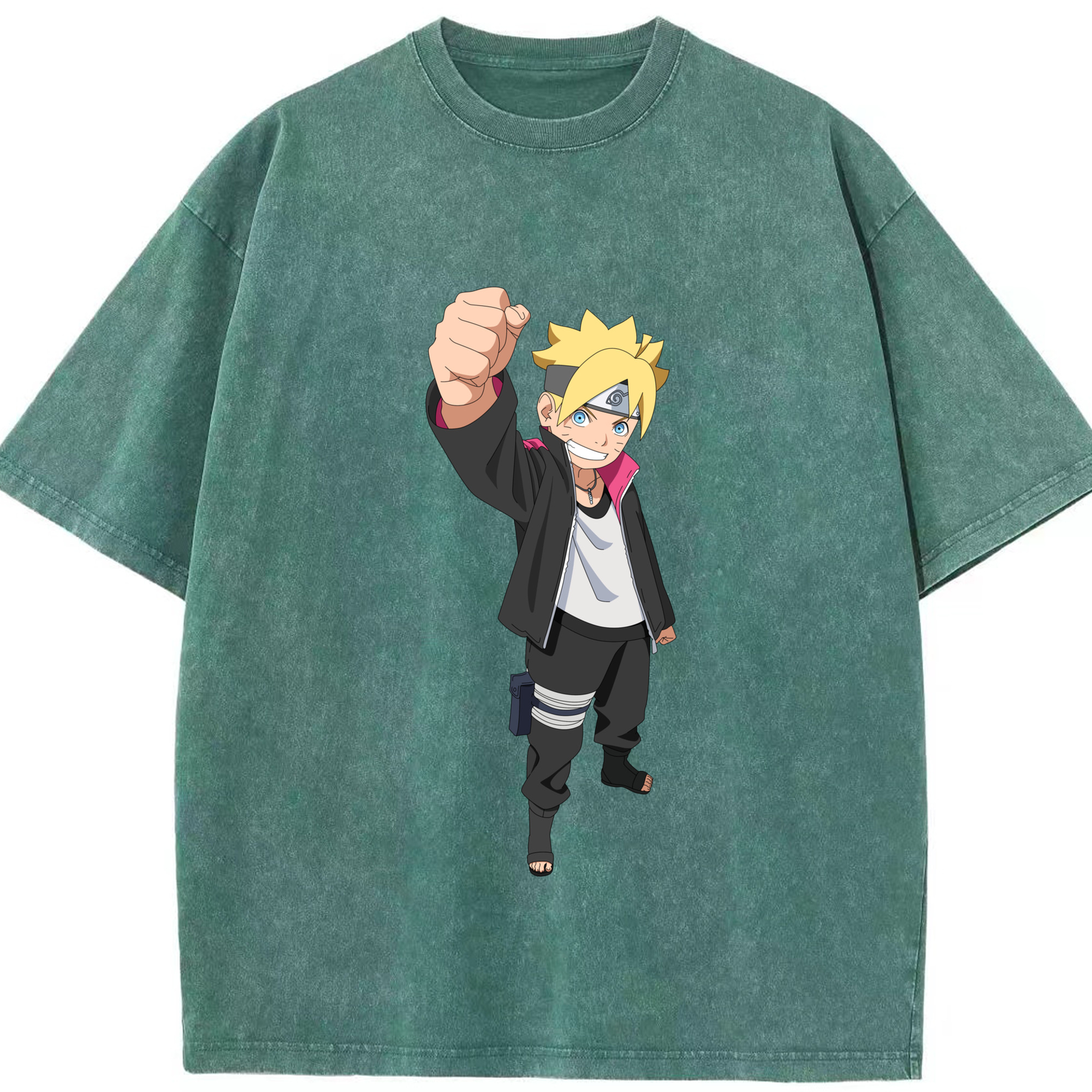 （画像用） NARUTO -ナルト- うずまき ボルト Uzumaki Boruto 綿100% ヴィンテージ風 半袖Tシャツ（フロントプリント）